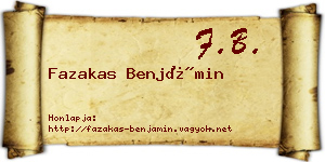 Fazakas Benjámin névjegykártya