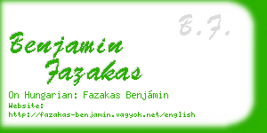benjamin fazakas business card